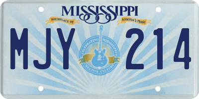 MS license plate MJY214
