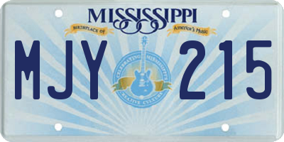 MS license plate MJY215