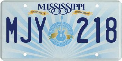 MS license plate MJY218