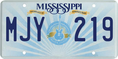 MS license plate MJY219