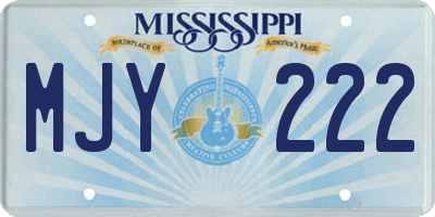 MS license plate MJY222