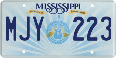 MS license plate MJY223