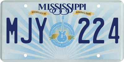 MS license plate MJY224