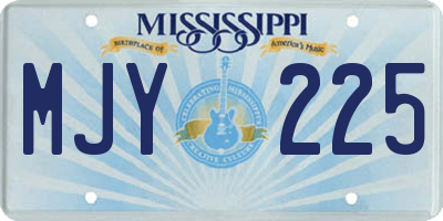 MS license plate MJY225