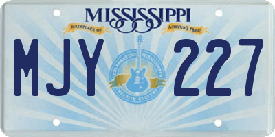 MS license plate MJY227
