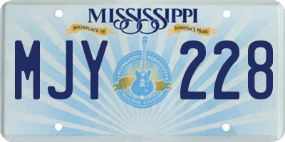 MS license plate MJY228