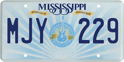 MS license plate MJY229