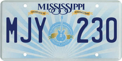 MS license plate MJY230