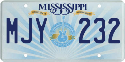 MS license plate MJY232