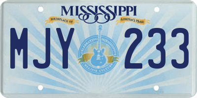 MS license plate MJY233