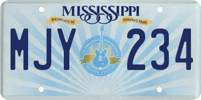 MS license plate MJY234