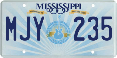 MS license plate MJY235