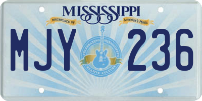 MS license plate MJY236