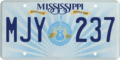 MS license plate MJY237