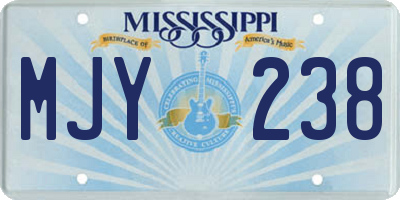 MS license plate MJY238