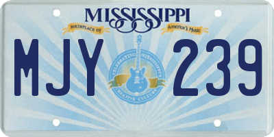 MS license plate MJY239