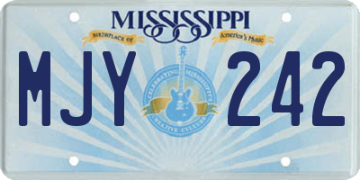 MS license plate MJY242