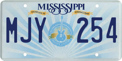 MS license plate MJY254