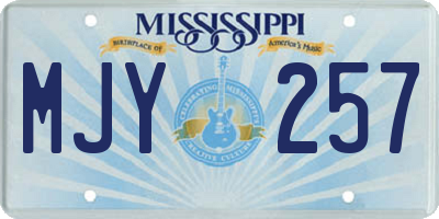 MS license plate MJY257
