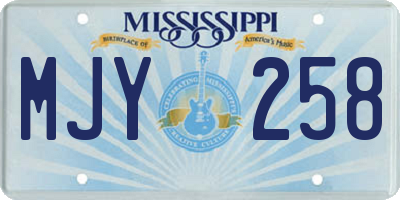 MS license plate MJY258