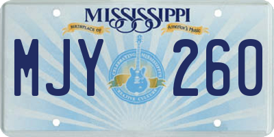 MS license plate MJY260