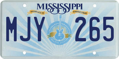 MS license plate MJY265