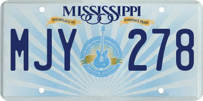 MS license plate MJY278