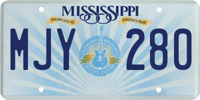 MS license plate MJY280