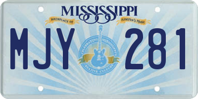 MS license plate MJY281