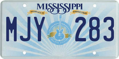 MS license plate MJY283