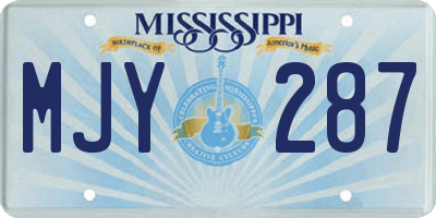 MS license plate MJY287