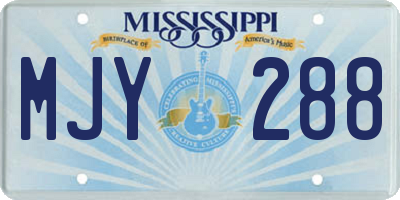 MS license plate MJY288