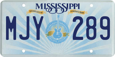 MS license plate MJY289