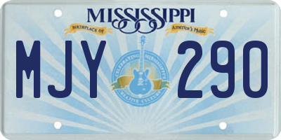 MS license plate MJY290