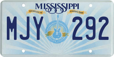 MS license plate MJY292