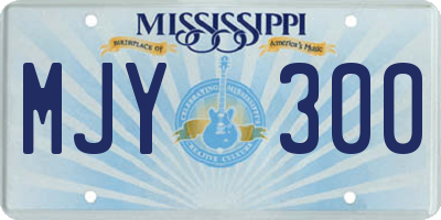 MS license plate MJY300