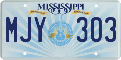 MS license plate MJY303