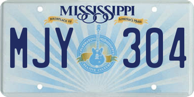 MS license plate MJY304