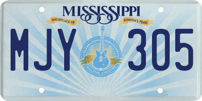 MS license plate MJY305