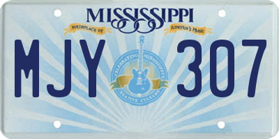 MS license plate MJY307