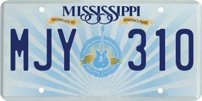 MS license plate MJY310