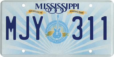 MS license plate MJY311