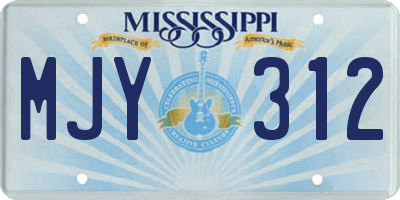 MS license plate MJY312