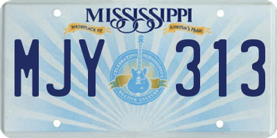 MS license plate MJY313