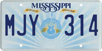 MS license plate MJY314