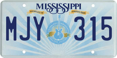 MS license plate MJY315