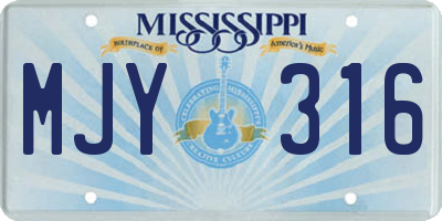 MS license plate MJY316