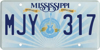 MS license plate MJY317