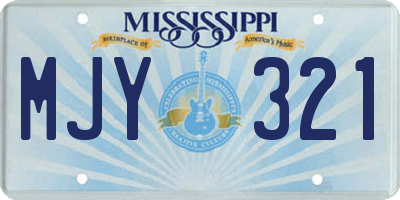 MS license plate MJY321