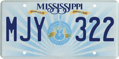 MS license plate MJY322